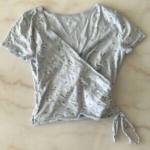 Blue Hollister wrap shirt
